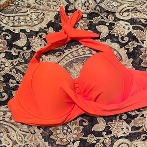 Vibrant Orange Halter Bikini Top